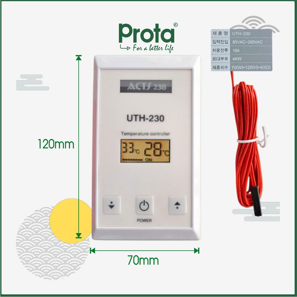 [CHÍNH HÃNG] Bộ điều khiển nhiệt độ UTH-230 – tự động cho máy xông hơi - Công nghệ Hàn Quốc