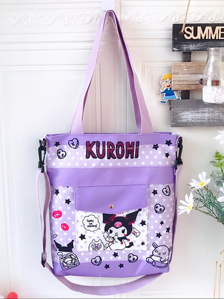 Sanrio Hello Kitty Hoạt Hình Canvas Túi Trẻ Vai Cô Gái Bé Trai Túi Sinh Viên Dạy Kèm Túi Xách
