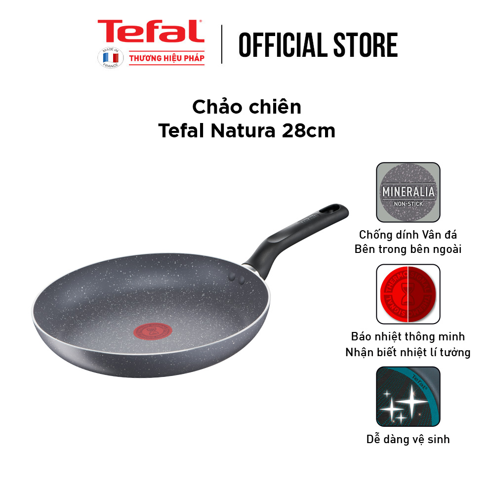 Chảo chiên chống dính Tefal Natura 28cm, dùng cho bếp gas và hồng ngoại- Hàng chính hãng