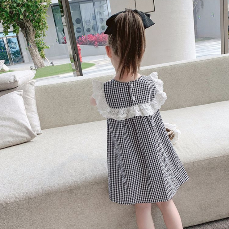 Đầm suông caro cho bé phong cách Hàn Quốc từ 11-23kg - Đầm bé gái xinh xắn