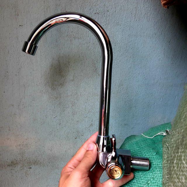 Vòi rửa chén bát đơn lạnh chất lượng cao,vòi rửa bát cần cứng gắn tường gắn chậu
