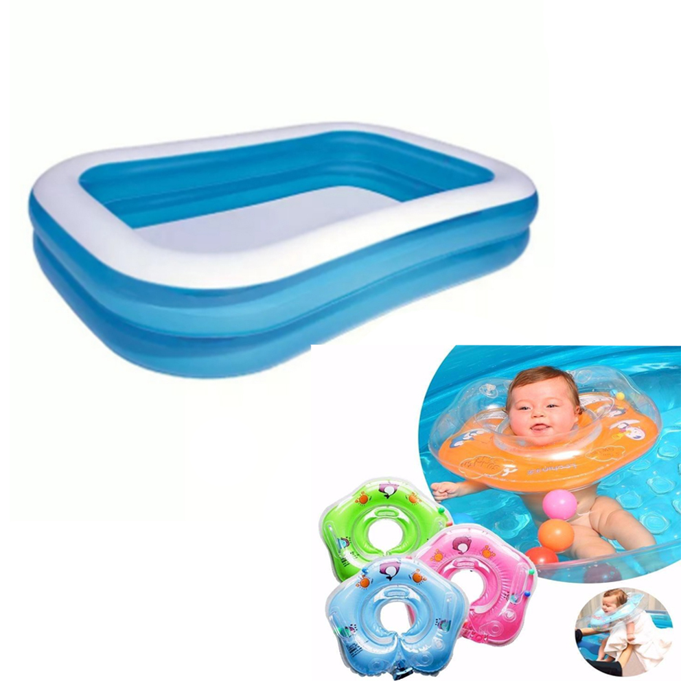 Bể phao bơi cao cấp cho gia đình 2.9m Tặng Kèm Phao Bơi Đỡ Cổ Cho Bé