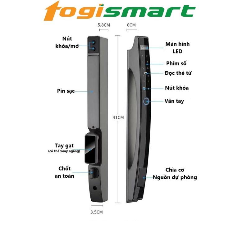 Khóa cửa vân tay tự động, Wifi, cửa nhôm xingfa, gỗ, sắt