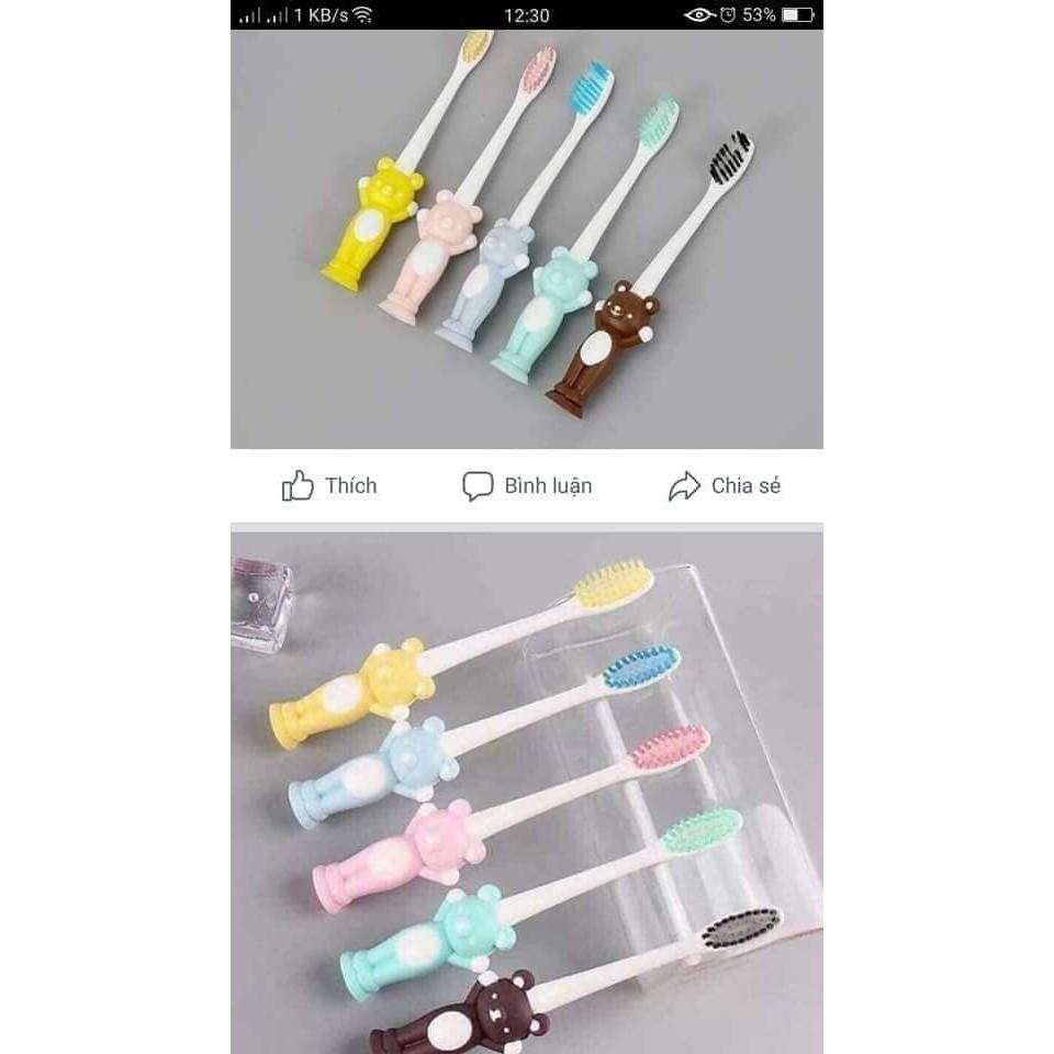 SET 4 BÀN CHẢI ĐÁNH RĂNG HÌNH GẤU CHO BÉ