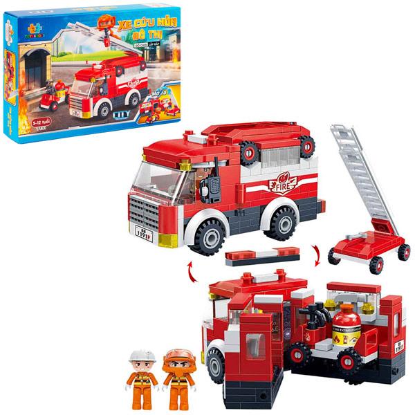 Đồ Chơi Lắp Ráp Xe Cứu Hỏa Đô Thị - City Fire Ladder Truck - Toys&amp;Joys 7131 (229 Mảnh Ghép)