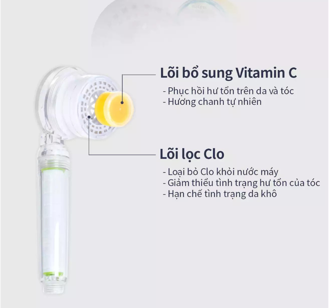 Phụ kiện vòi sen Cuckoo CWCF-CHVT1C: Lõi bổ sung vitamin C và Lõi Clo - Hàng chính hãng