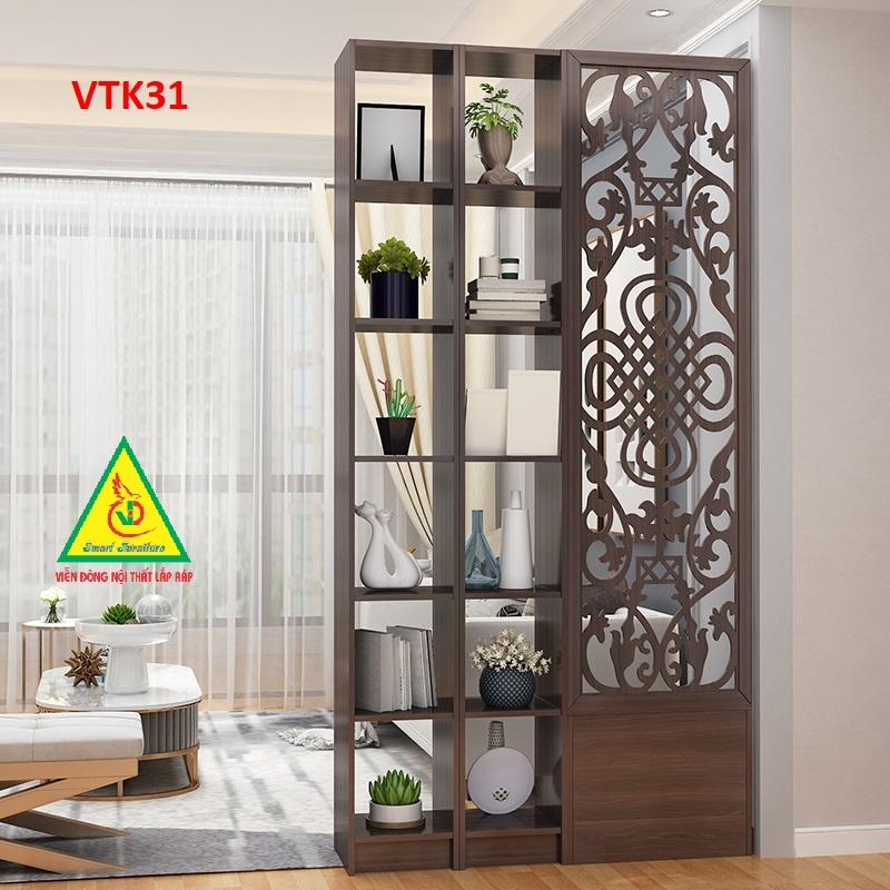 Tủ kệ trang trí kiêm vách ngăn phòng khách , nhà bếp VTK31A - Nội thất lắp ráp Viendong Adv