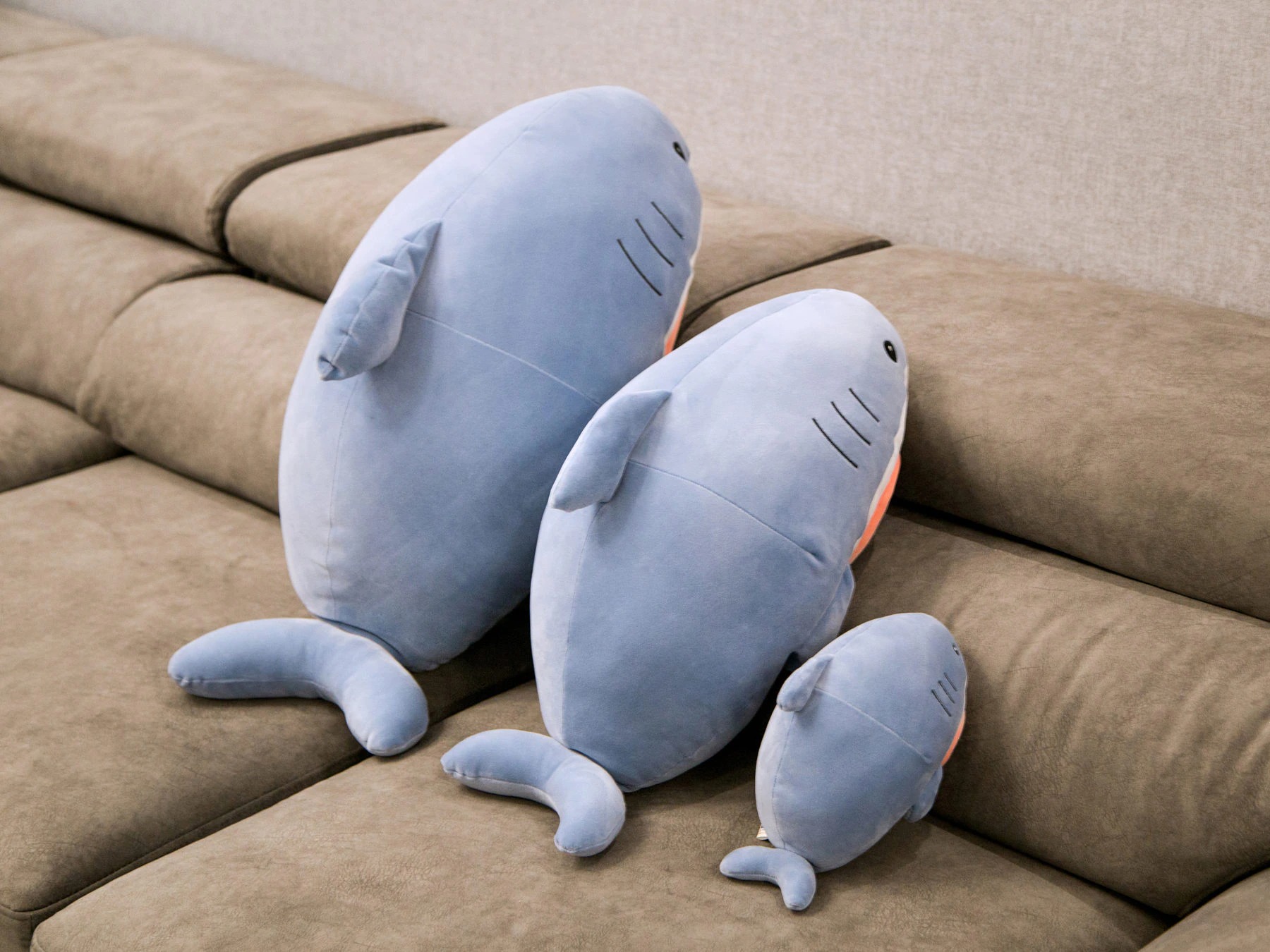 Gấu bông cá mập mặt mèo – Size từ 45 đến 110 cm  – Quà tặng thú nhồi bông baby shark siêu dễ thương – Gối ôm cho bé ngủ ngon