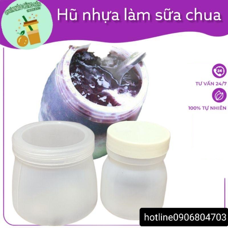 Lốc hũ sữa chua nhựa dày kèm nắp loại tốt 90ml, 120ml, 160ml