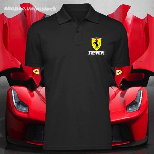 áo thun polo cá sấu in logo Ferrari