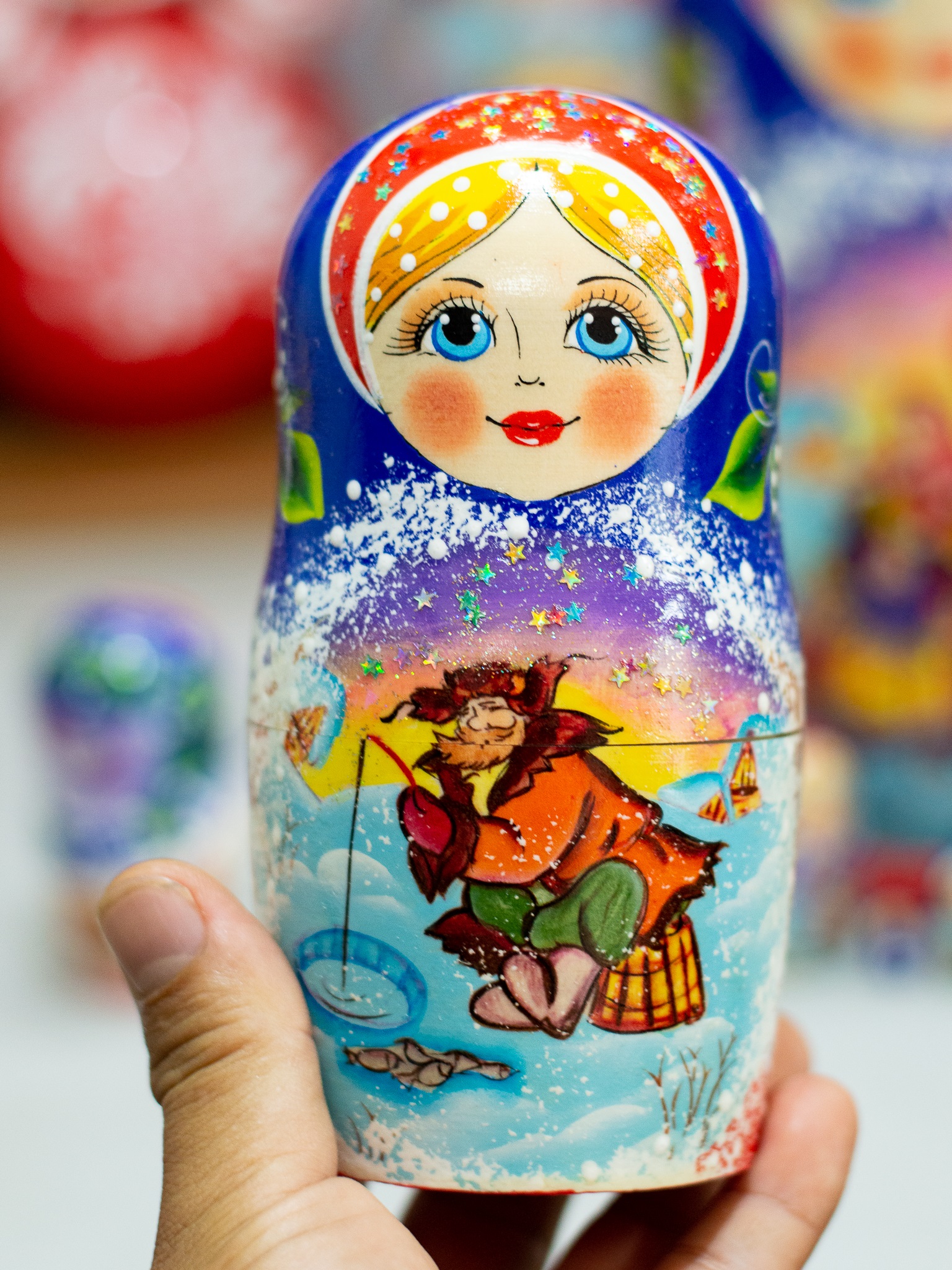 BỘ BÚP BÊ NGA MATRYOSHKA 10 LỚP 26CM &quot;LỄ HỘI DÂN GIAN NGA&quot; RẤT ĐẸP VÀ ĐỘC ĐÁO