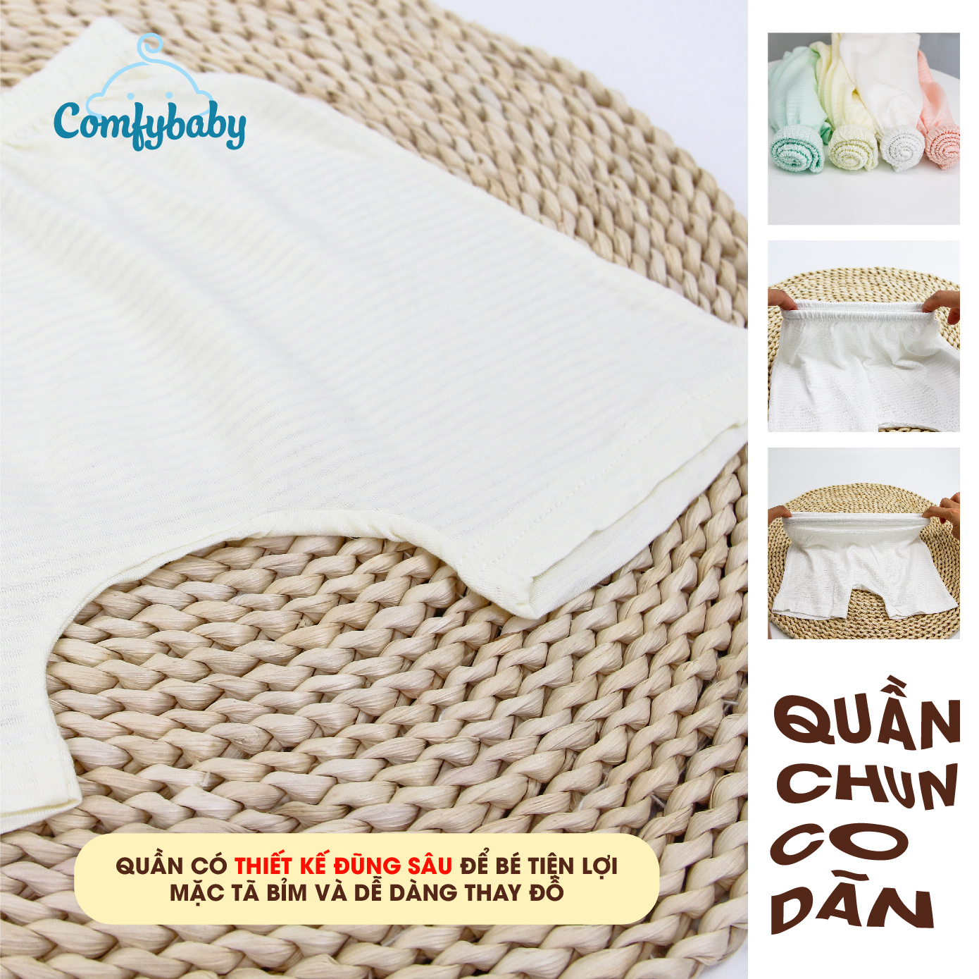 NEW - Bộ quần áo cộc cho bé 100% Cotton Lụa – Comfybaby Siêu nhẹ - thoáng mát QACF22042021 size 3-12 tháng