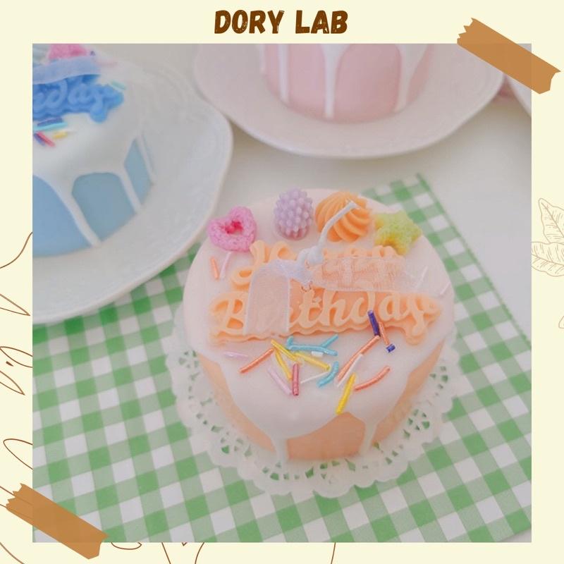 Nến Thơm Bánh Sinh Nhật Happy Birthday Lớn Handmade, Quà Tặng Ý Nghĩa, Độc Đáo - Dory Lab