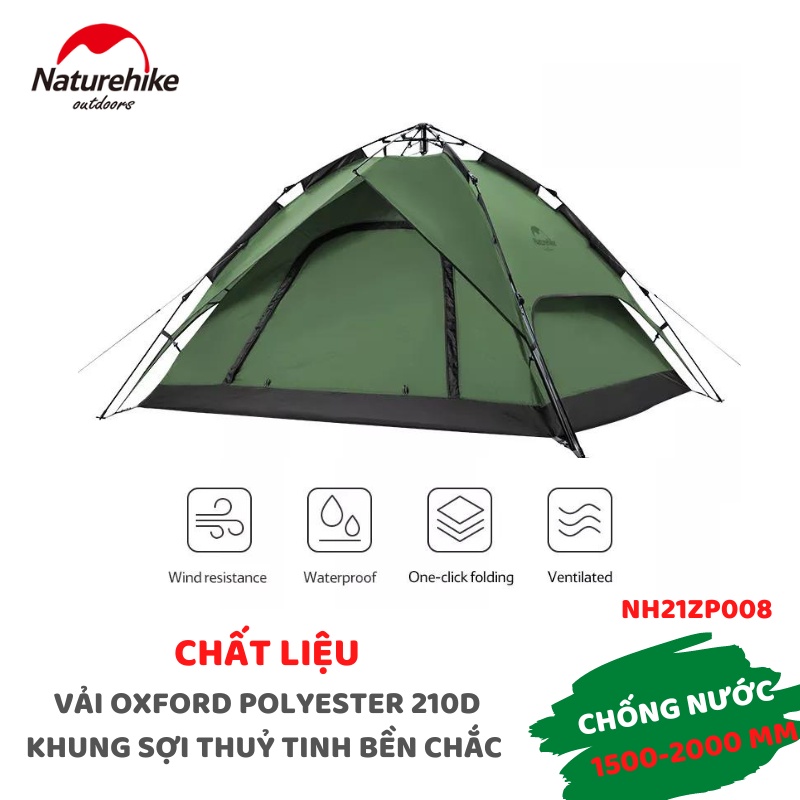 Lều tự bung 3-4 người NatureHike NH21ZP008