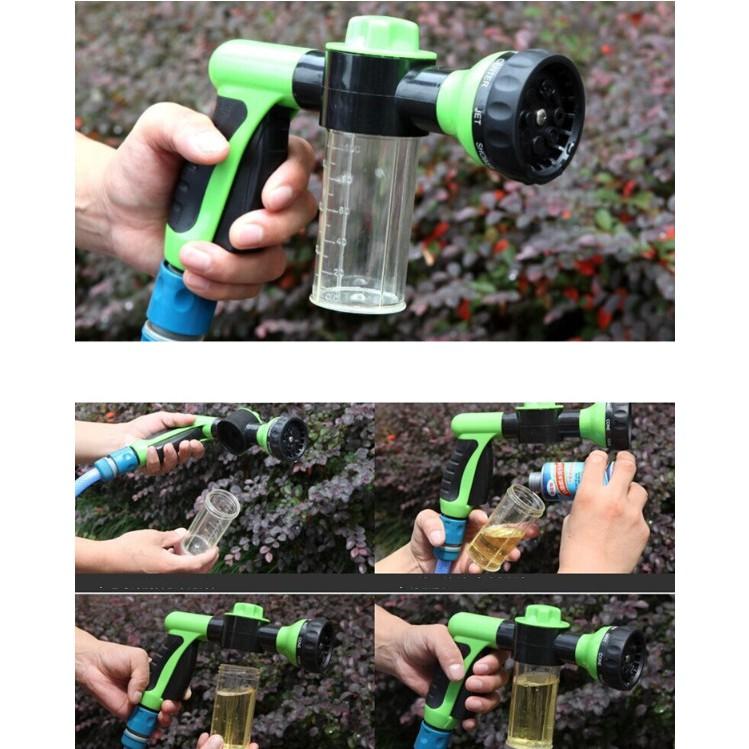 Vòi xịt tăng áp vệ sinh bọt tuyết 8 chế độ nước  tặng 15 mét dây - HanruiOffical