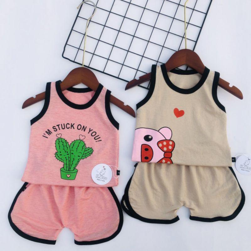 Bộ ba lỗ, bộ sát nách cotton đũi cao cấp siêu mát cho bé
