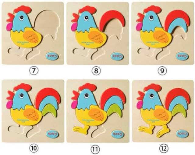 Combo 5 Tranh Ghép gỗ 3D nhiều hình Ngộ Nghĩnh - Phát Triển Trí Tuệ Cho Bé