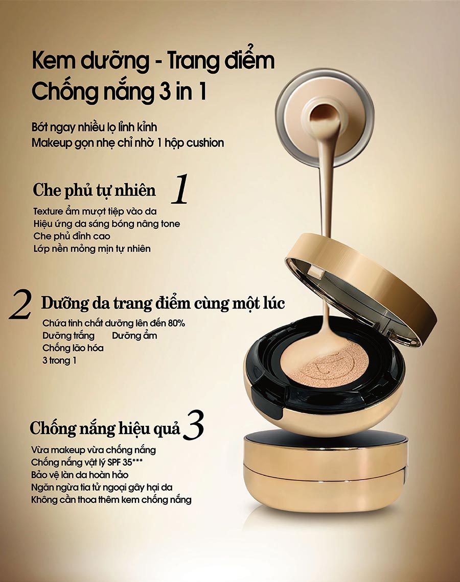 [LÕI CUSHION] Phấn nước đa năng 3 trong 1 KEILEI - 3 in 1 Radiance Cushion KEILEI