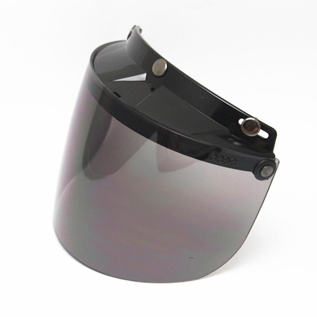 2X Open Face or Half Face Motorcycle Helmets 3-Snap Up Smoke