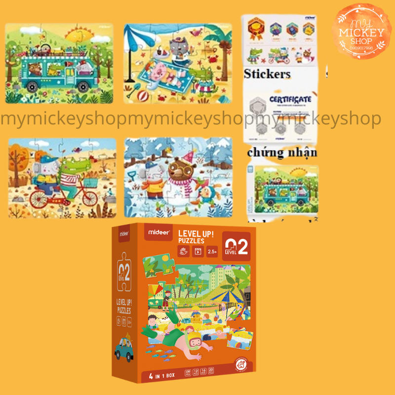 BỘ XẾP HÌNH 7 CẤP ĐỘ TỪ DỄ ĐẾN KHÓ THEO LỨA TUỔI - HÃNG MIDEER 7 ADVANCED LEVELS PUZZLE mẫu mới 2021