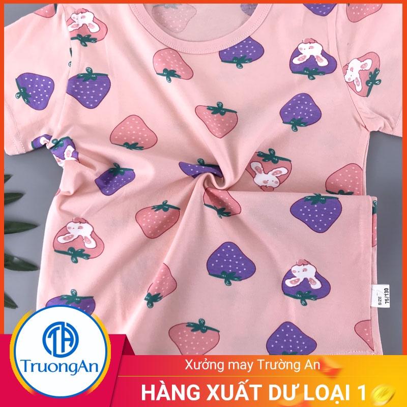 Bộ quần áo trẻ em cotton hình thỏ và dâu tây