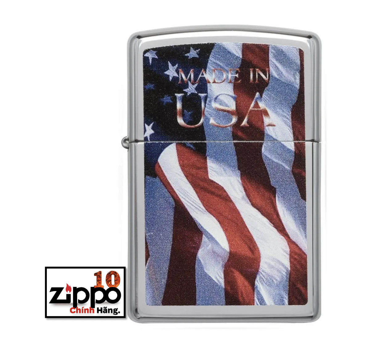 Bật lửa Zippo 24797 Quốc Kỳ Mỹ - Made in USA - Chính Hãng 100%