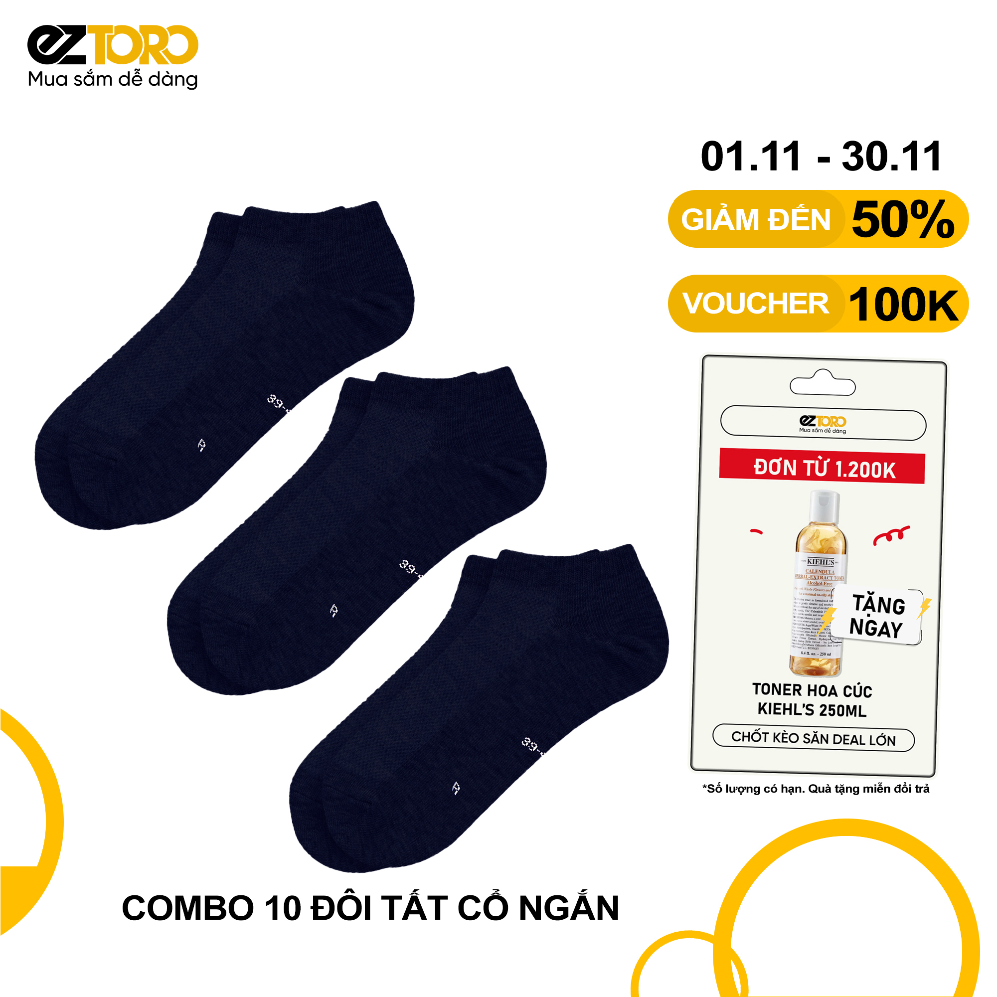 Combo 10 đôi tất cổ ngắn kháng khuẩn, khử mùi hôi  cotton - Vớ màu trơn thời trang cho nam, nữ