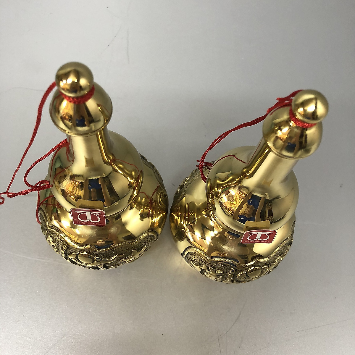 Combo 2 chiếc hồ lô cúng rượu bằng đồng khắc rồng tinh xảo