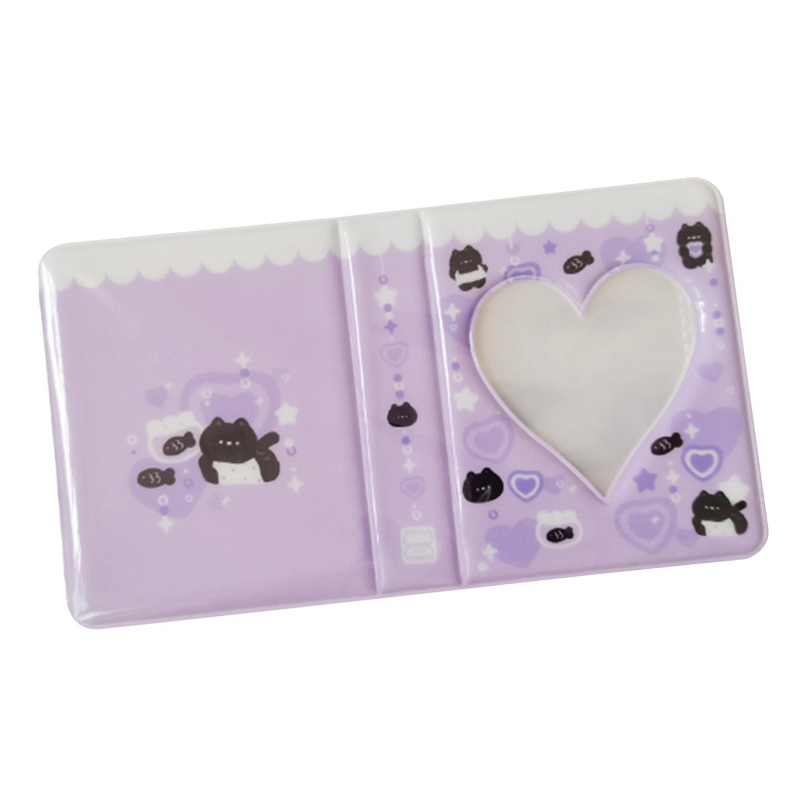 3 inch Mini Photo Album Photocard Holder Photocard Sleeves, Business Card Holder Love heart Photocard Holder Book for Card Collectiors