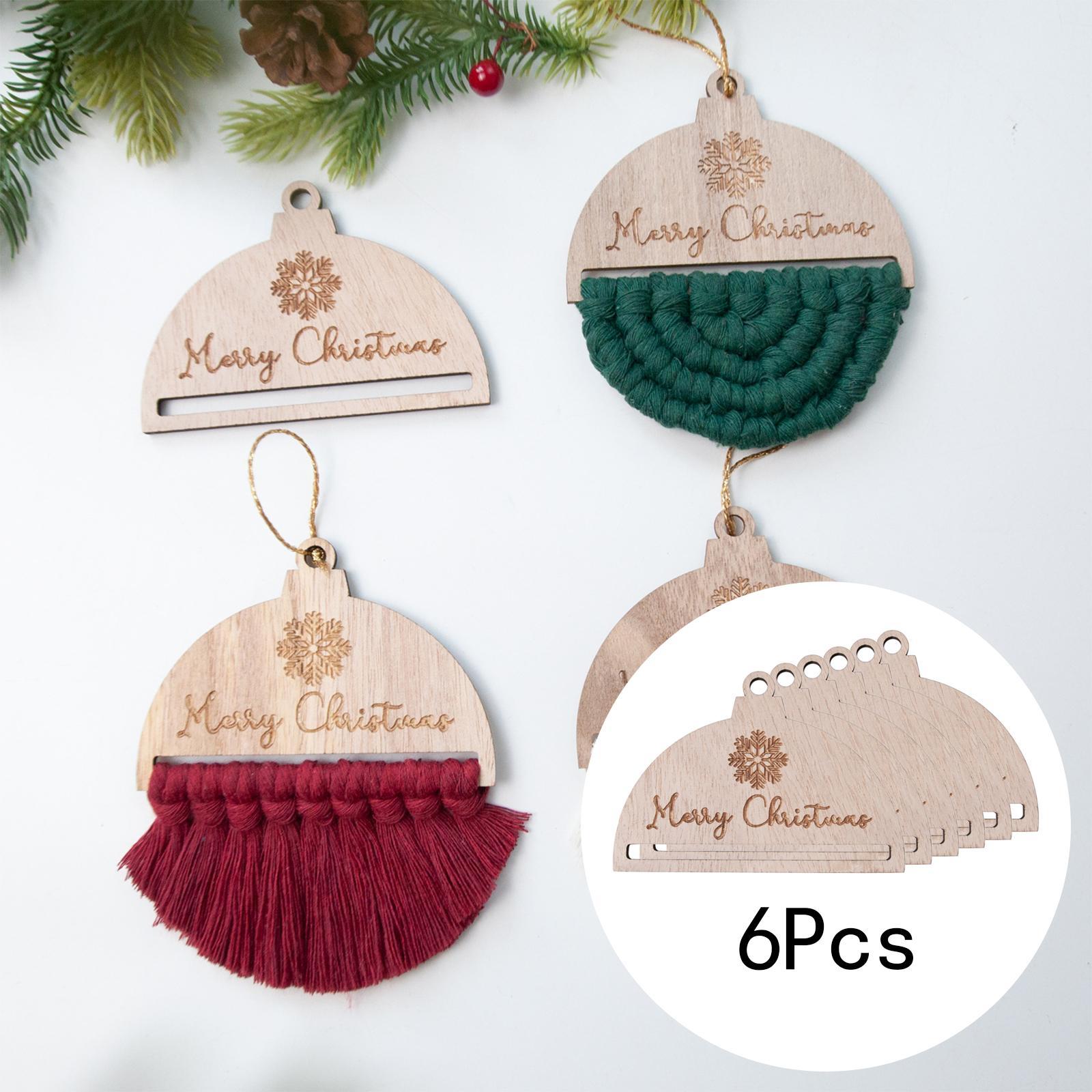 6 Pieces Macrame Pieces Crafts Christmas Ornament Christmas Tree Decorations