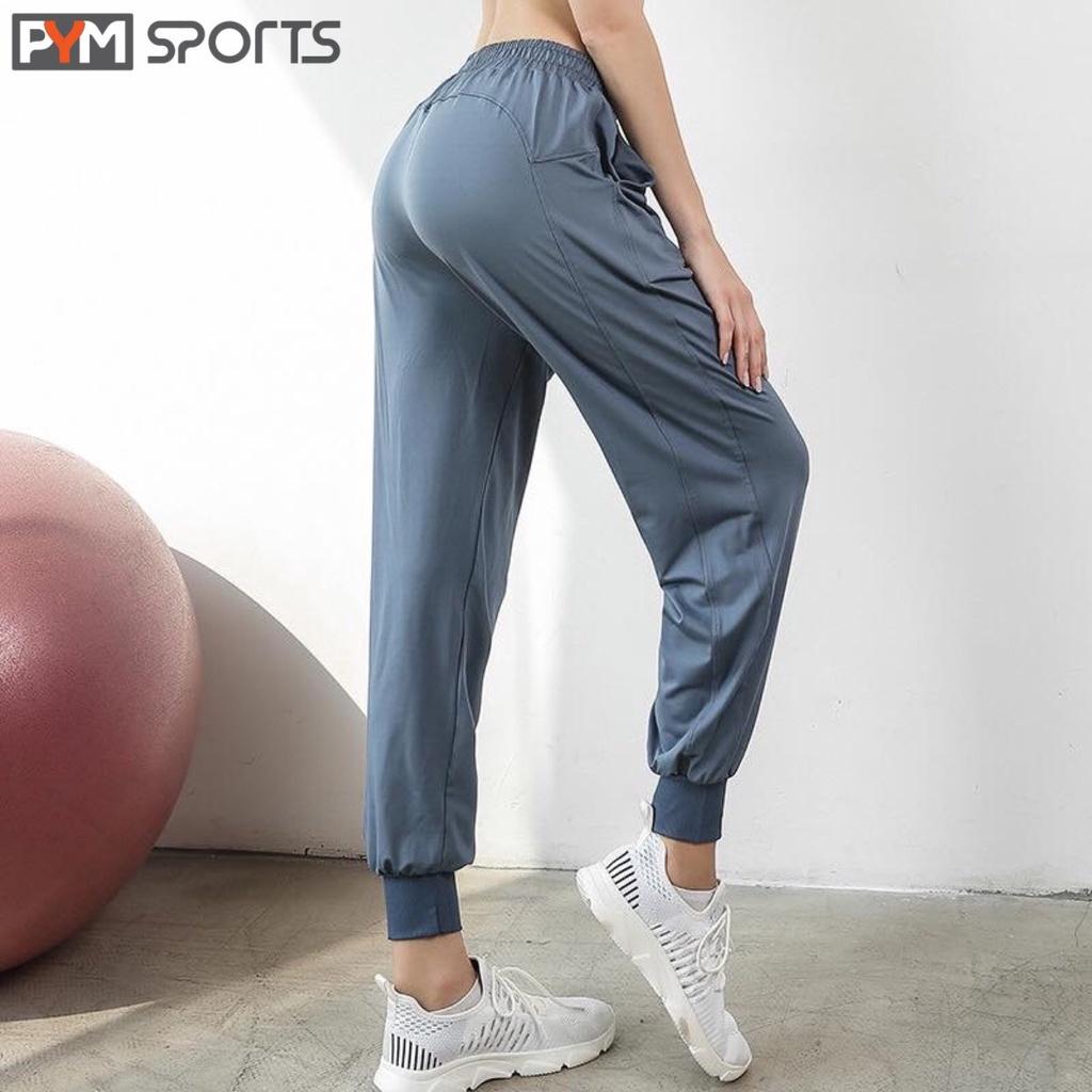 Quần Jogger tập gym, yoga nữ PYM SPORT - PYMJ006, chất liệu co giãn 4 chiều - 3 màu đen, hồng, xanh