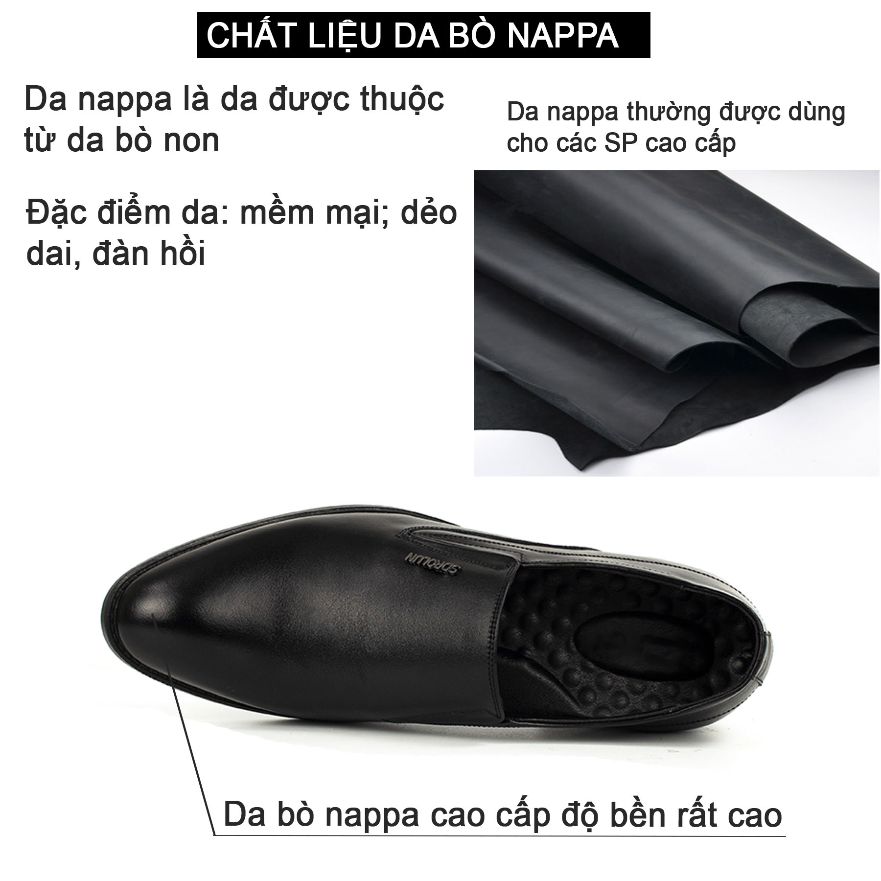 Hình ảnh Giày lười da tăng chiều cao nam Bụi Leather G111 - Da bò Nappa cao cấp - Bảo hành 12 tháng