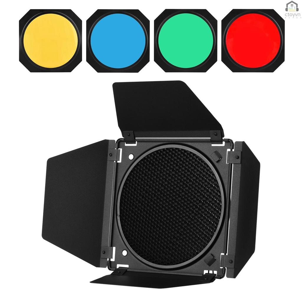 Bộ 4 tấm lọc màu đỏ/xanh lá/xanh lá/ xanh dương/ vàng hình tổ ong tiêu chuẩn Andoer cho đạo cụ chụp ảnh 7 inch