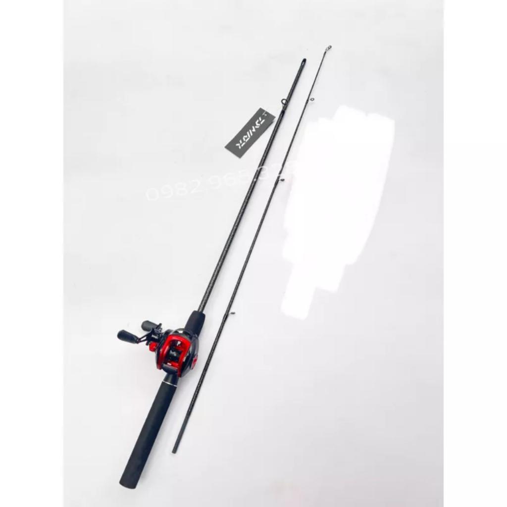 Bộ cần câu lure máy ngang kèm máy giá rẻ  - Combo bộ cần lure Sói Đen máy ngang giá rẻ