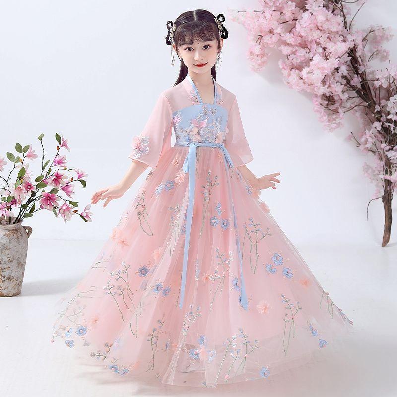 DONGSHOP Cô gái Hán phục nữ nhi cổ trang váy nàng tiên váy váy công chúa váy Trung Quốc phong cách siêu tiên mùa hè váy mùa hè