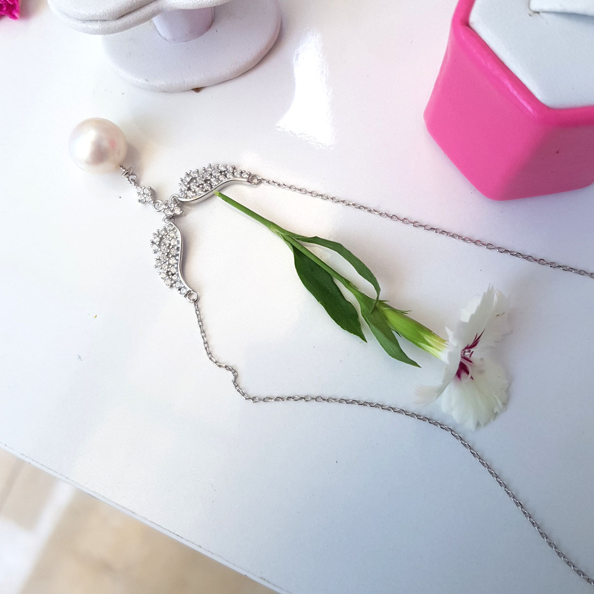 Dây Chuyền Mặt Ngọc Trai Cao Cấp - Đôi Cánh Thiên Thần- Trang Sức Cô Tấm - ANGEL WINGS PEARL - Bạc S925 Nạm Zirco - COTAM0506 + Tặng Kèm Phụ Kiện Bảo Dưỡng