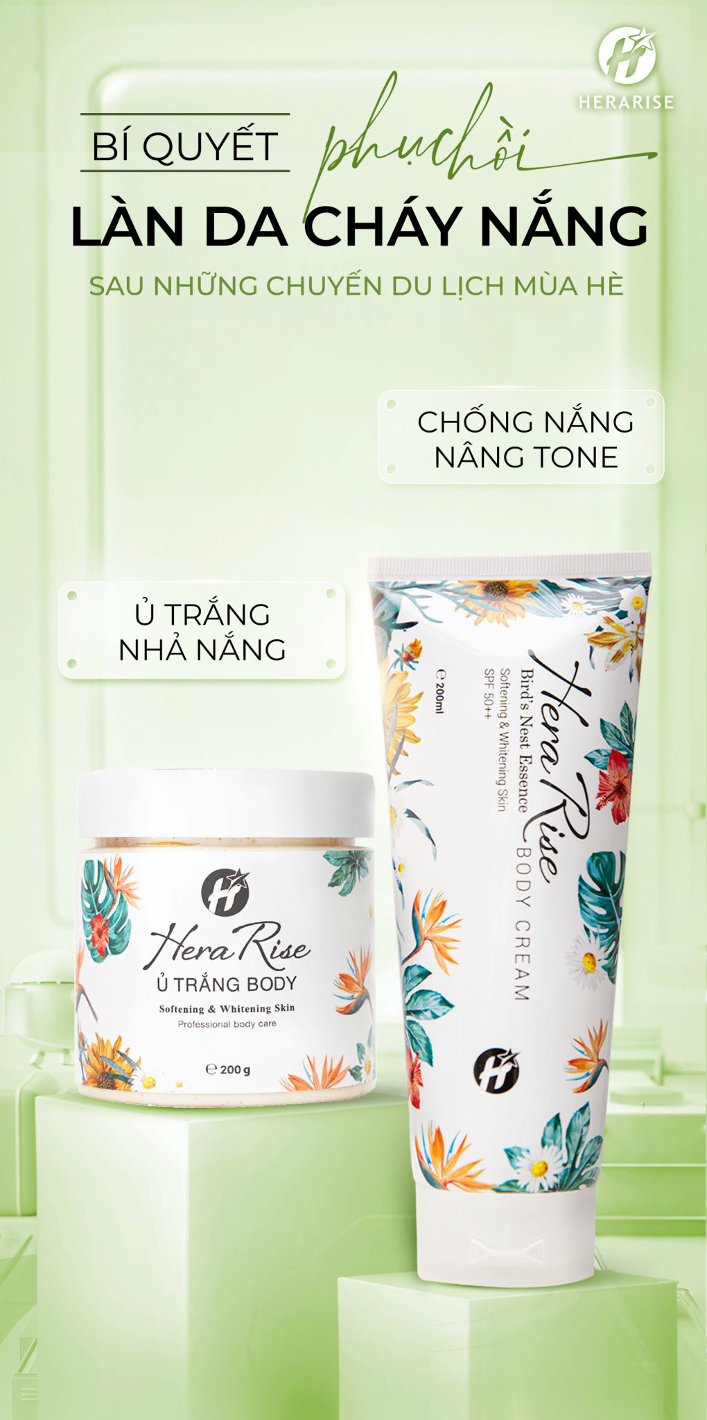 Kem Chống Nắng + Tẩy Trang Herarise Tặng 1 Tẩy Trang