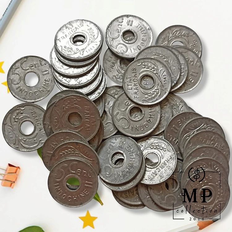 Đồng xu French Indochina 5 Centimes 1943