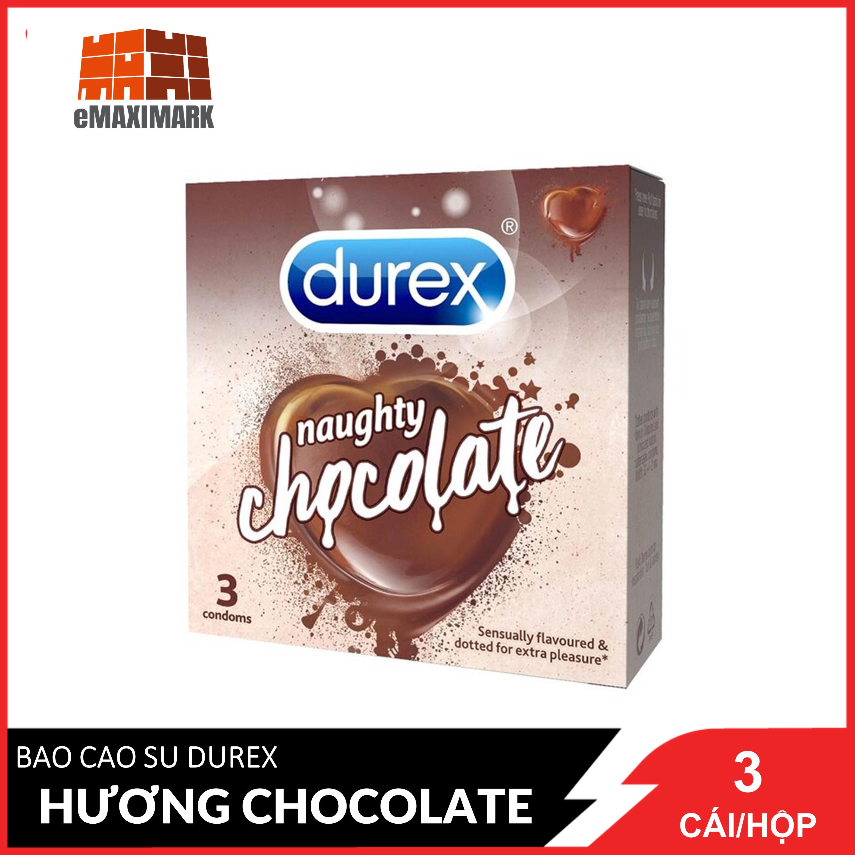 Bao Cao Su Durex Hương Naughty Chocolate - Socola 3 Cái / Hộp