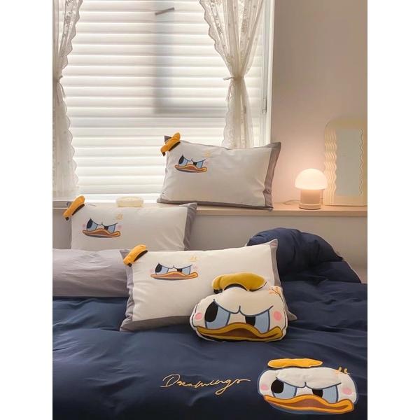 Bộ Chăn Ga Gối Cotton Linen Disney Hàng Nhập Khẩu 5 Món Hoạt Hình Disney Dễ Thương