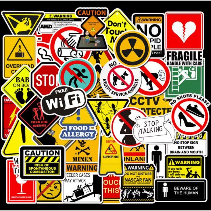 Sticker dán cao cấp CẢNH BÁO Cực COOL ms#12