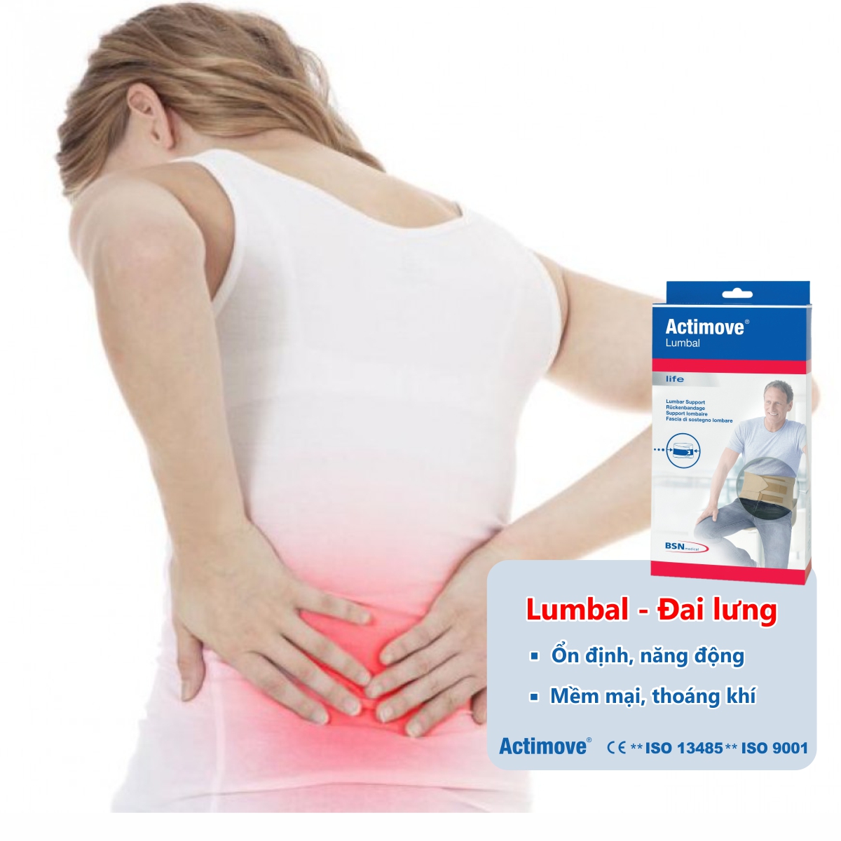 [CÓ QUÀ TẶNG] Đai lưng hỗ trợ đau và chấn thương lưng Actimove Lumbal