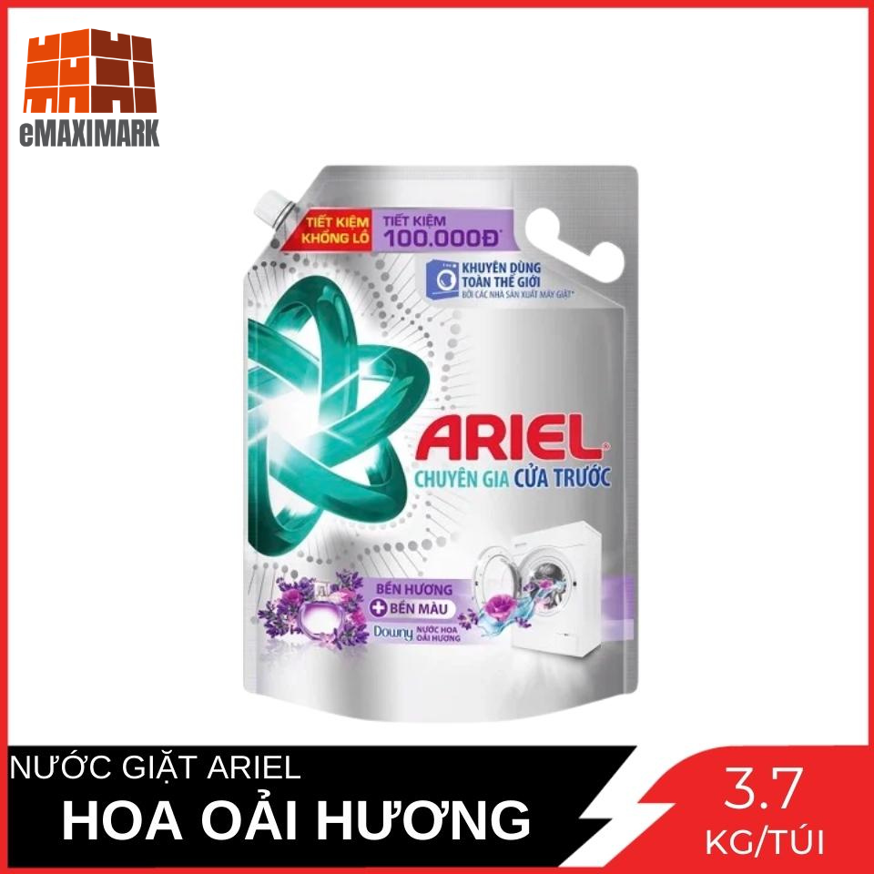 Nước Giặt Ariel Cửa Trước Bền Hương Downy Oải Hương Túi 3.7kg