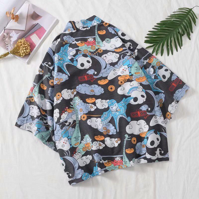 Áo Sơ Mi Nam Tay Ngắn In Hình Gấu Trúc Cá Tính