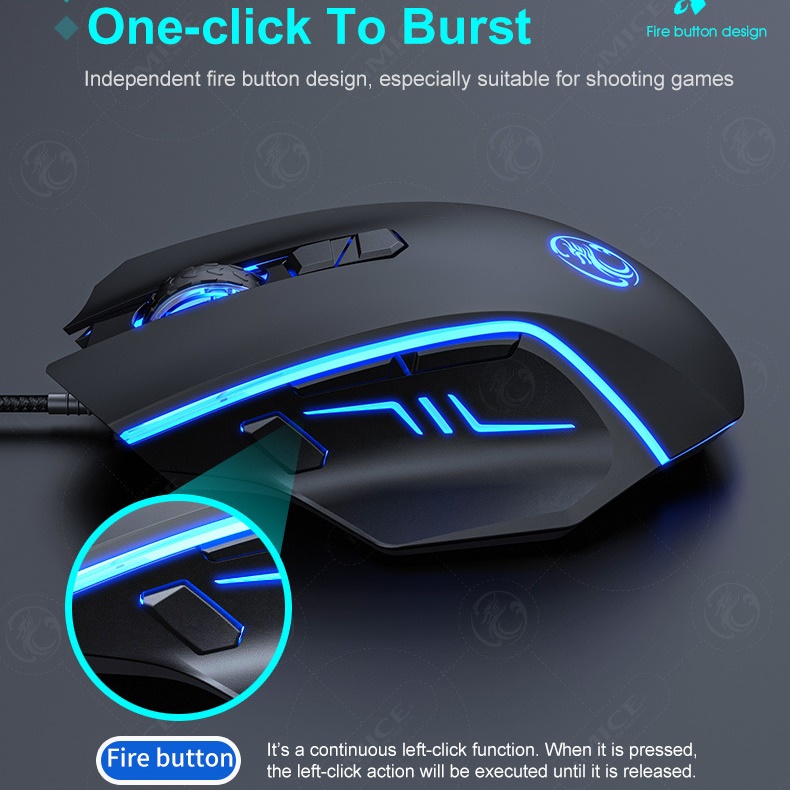 Chuột Led RGB gaming X4 7200dpi công thái học chống mỏi cổ tay Cho máy tính laptop hàng nhập khẩu