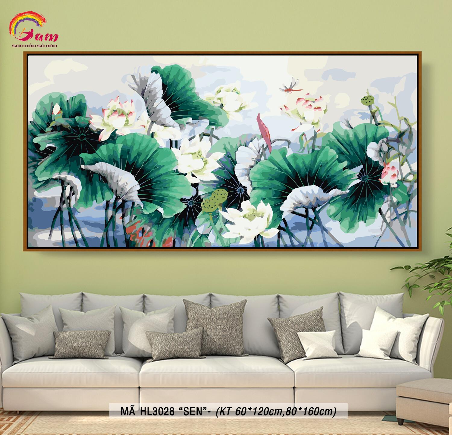 Tranh sơn dầu số hóa tự tô màu Gam HL3028 60x120cm không khung