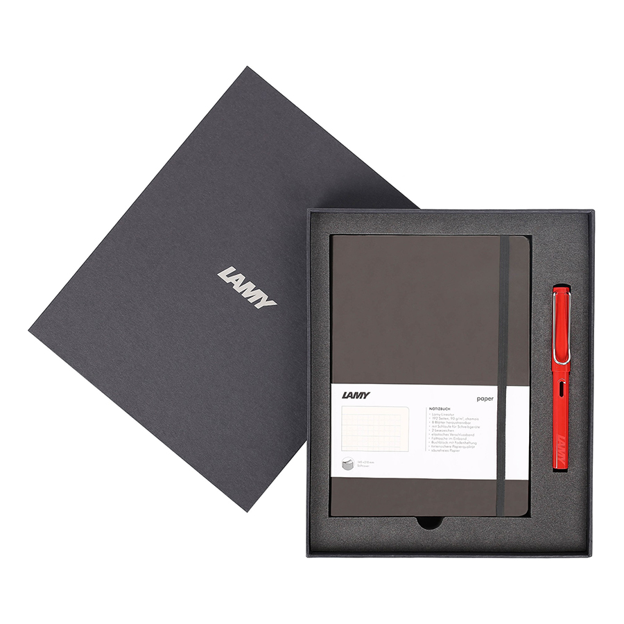 Lamy Notebook A5 Softcover Umbra + Lamy Safari Red - GSNSa0023