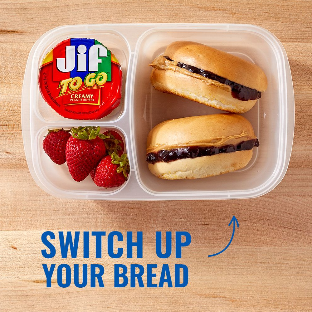 Bơ Đậu Phộng Mịn Jif To Go 344g (8 cốc x 43g) (Mỹ)