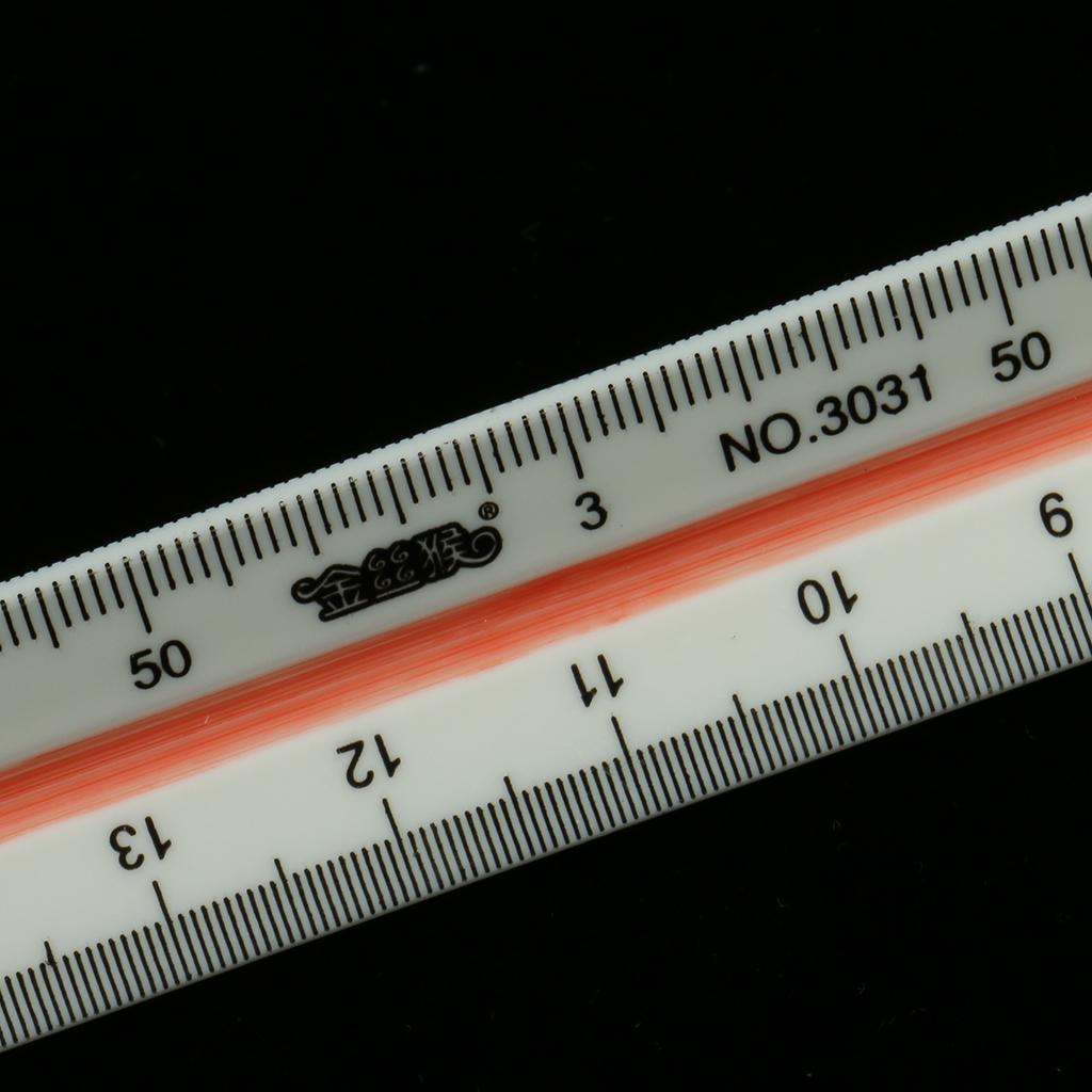 300mm / 12" Metric Triangular Scale Ruler Solid Plastic Measuring Tool