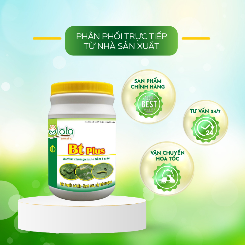 Chế phẩm sinh học trừ các loại sâu, rầy và côn trùng gây hại trên ruộng- Bt Plus 500g